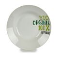 Prato Fundo Organic Branco Verde ø 20,6 cm Porcelana (10 Unidades)