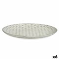 Prato Decorativo ø 29 cm Losangos Branco Madeira Mdf (6 Unidades)