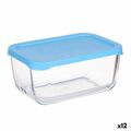 Lancheira Snow Box Azul Transparente Vidro Polietileno 790 Ml (12 Unidades)
