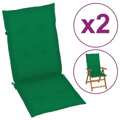 Almofadões para Cadeiras de Jardim 2 pcs 120x50x3 cm Verde