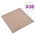 Ladrilhos Carpete para Pisos 20 pcs 5 M² 50x50 cm Bege