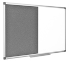 Quadro Combinado 90x120cm Feltro Cinzento / Branco Magnético Moldura Alumínio Maya
