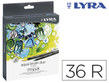 Marcador Lyra Aqua Brush Duo Caixa de 36 Cores
