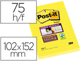 Bloco de Notas Adesivas Post-it Super Sticky Raiado Amarelo Ultra 102x152 mm