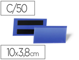 Bolsa Durable Magnética 100x38 mm Plástico Azul Janela Transparente Pack de 50 Unidades