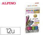 Lápis de Cores Alpino Experience Aguarelavel Mina Premium 3,3 mm Special Colors Caixa Metálica de 7 Cores Pastel + 5 Cor