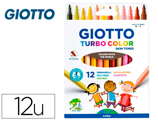 Marcador Giotto Turbo Color Skin Tones Caixa de 12 Colores Surtidos Lavables Punta Bloqueada