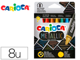 Lápis de Cera Carioca Metallic Triangular Caixa de 8 Cores Sortidas