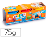 Pasta de Modelar Carioca Baby Dough Frasco 75 G Set de 3 Cores Sortidas