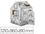 Casa de Brincar Bankers Box Playhouse para Pintar Unicornio Fabricada em Cartão Reciclado 1210x960x810 mm