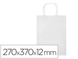 Saco de Papel Basika Celulose Branco M com Asa Torcida 270x370x12 mm