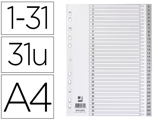 Separador Numerico Q-connect Plástico 1-31 Conjunto de 31 Separadores Din A4 Multiperfurados