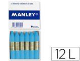 Lápis de Cera Manley Unicolor Celeste Claro Caixa de 12 n.41