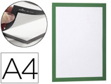 Moldura Porta Anúncios Durable Magnético Din A4 Dorso Adesivo Removível Cor Verde Pack de 2 Unidades