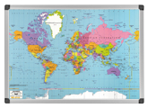 Quadro Planificação Magnético Mapa Mundi 90x120cm
