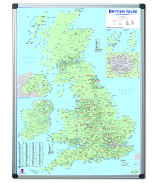 Quadro Planificação Magnético Mapa Marketing Britânico 90x120cm