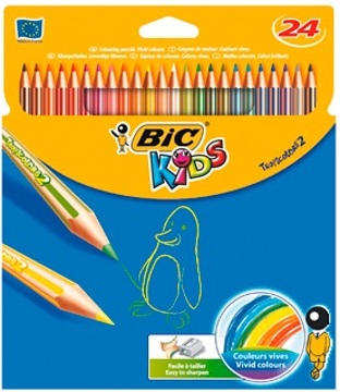 Lápis de Cor 24 Cores 17cm Bic Kids Tropicolors 2