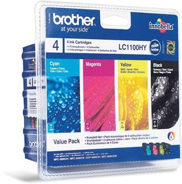 Tinteiro Brother Pack 4 Cores LC1100HYVALBP