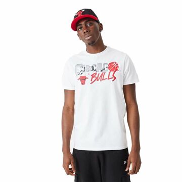 Camisola de Manga Curta Homem New Era Nba Infill Graphic Chicago Bulls Branco XL