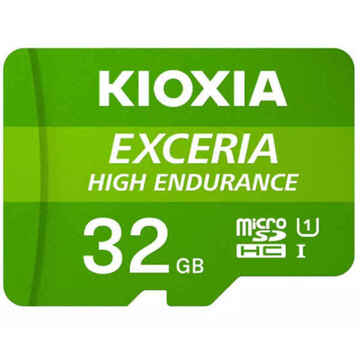 Cartão de Memória Micro Sd com Adaptador Kioxia Exceria High Endurance Classe 10 Uhs-i U3 Verde 256 GB