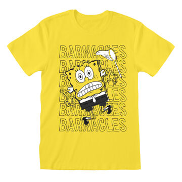 Camisola de Manga Curta Unissexo Spongebob Barnacles Amarelo L