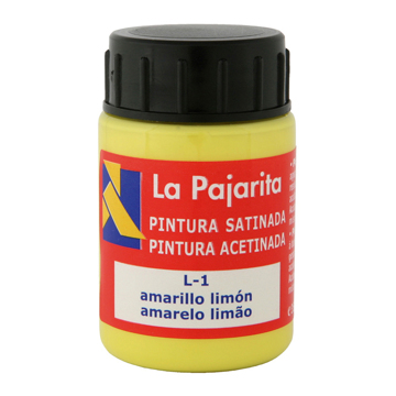 Tinta Pástica e Vinílica Líquida La Pajarita 35ML Amarelo Limão 6 Un.