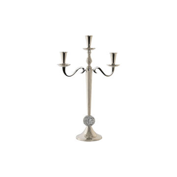 Candelabro Dkd Home Decor 30 X 12 X 46 cm Prateado Alumínio Cromado