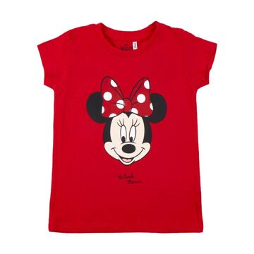 Camisola de Manga Curta Infantil Minnie Mouse Vermelho 6 Anos