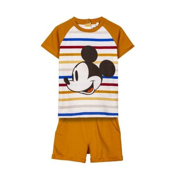 Conjunto de Vestuário Mickey Mouse Infantil Mostarda 36 Meses