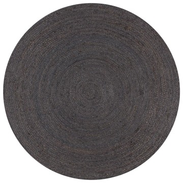 Tapetes Artesanal em Juta Redondo 150 cm Cinzento Escuro