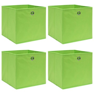 Caixas de Arrumação 4 pcs 32x32x32 cm Tecido Verde