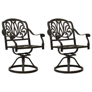 Cadeiras Giratórias de Jardim 2 pcs Alumínio Fundido Bronze
