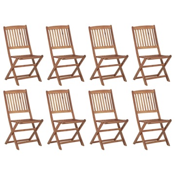 Cadeiras de Exterior Dobráveis 8 pcs Madeira de Acácia Maciça