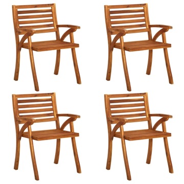 Cadeiras de Jardim 4 pcs Madeira de Acácia Maciça