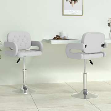 Cadeiras de Jantar Giratórias 2 pcs Couro Artificial Branco