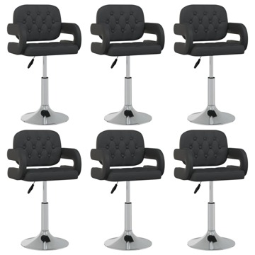 Cadeiras de Jantar Giratórias 6 pcs Couro Artificial Preto