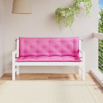 Almofadões P/ Banco de Jardim 2 pcs 150x50x7 cm Tecido Rosa