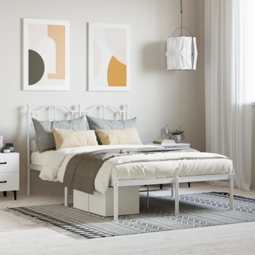 Estrutura de Cama com Cabeceira 120x200 cm Metal Branco