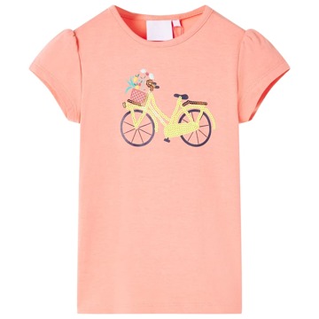 T-shirt de Criança com Estampa de Bicicleta Coral-néon 116