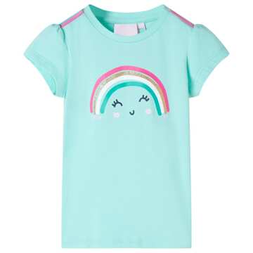 T-shirt Infantil com Estampa de Arco-íris Menta-claro 92