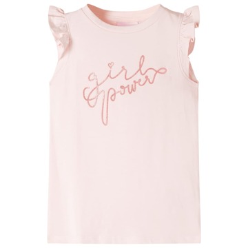 T-shirt P/ Criança Manga C/ Folhos e Estampa Brilhante Rosa-suave 92