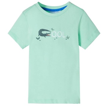 T-shirt Manga Curta para Criança Verde-claro 140