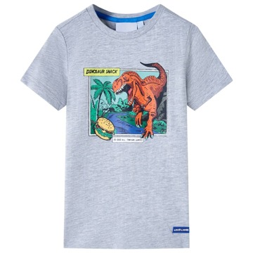 T-shirt para Criança com Estampa de Dinossauro Cinzento 104