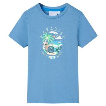 T-shirt de Criança Azul Médio 128