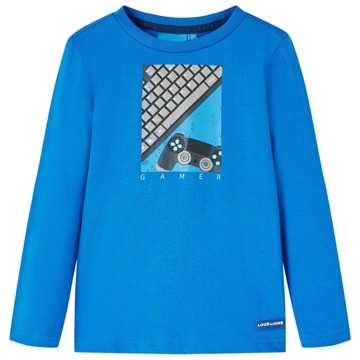 T-shirt Manga Comprida Criança Comando Jogo/teclado Azul-cobalto 128