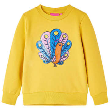 Sweatshirt para Criança com Pavão de Lantejoulas Ocre-escuro 104