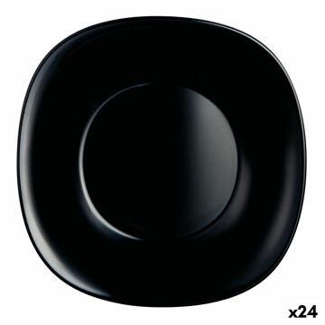 Prato Fundo Luminarc Carine Preto Vidro (ø 23,5 cm) (24 Unidades)