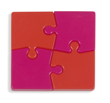 ímans Puzzle Vermelho e Rosa 60x60x4mm