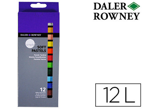 Lápis Pastel óleo Daler Rowney Simply Suave Caixa de 12 Cores Sortidas