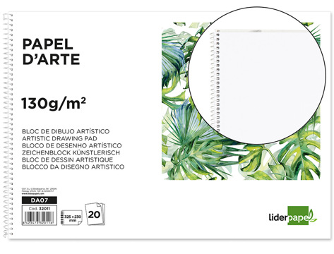 Bloco de Desenho Verona Espiral 20 Folhas Branco 230x325mm